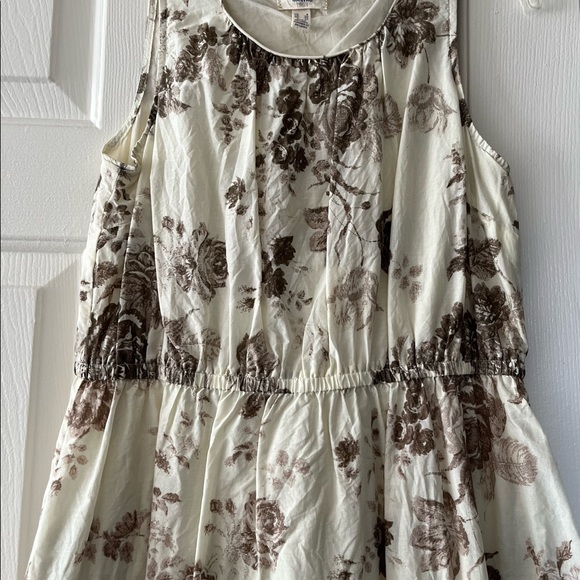 Land’s End Cream and Brown Sleeveless Dress - Picture 2 of 5